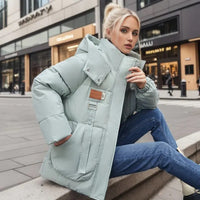Winter-Schneemantel für Frauen - Reika in Mintgrün