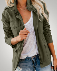 Tanja | Damen Casual Herbst Übergangsjacke in Grün