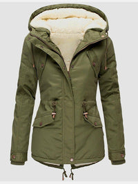 Greta - Warme und Wasserdichte Winterjacke in Militärgrün