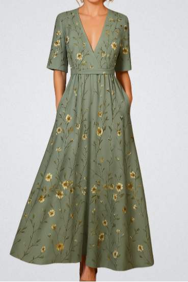 Elisa - Stilvolles Wickelkleid mit floralen Motiven