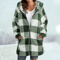 Grisha - Karierte Winterjacke für Damen in Hellgrün