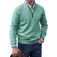 Tim | Hochkragen-Pullover mit Reißverschluss in Grün