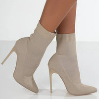 Stiefelette mit Absatz - Gunda in Beige