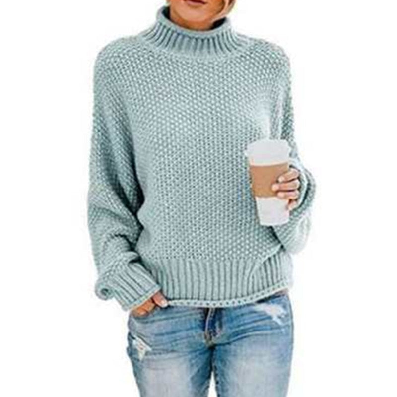 Kuscheliger Damen Strickpullover – Lockerer Rollkragenpullover für Herbst und Winter, ideal für lässige Freizeitlooks