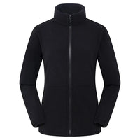 Fleecejacke Damen Mit Reißverschluss | Weich Gefüttert Mit Stehkragen in Schwarz