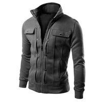 Elegante Herren-Zip-Up-Jacke - Gerod in Dunkelgrau