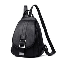 LINA | DIEBSTAHLSICHERER LEDERRUCKSACK in Schwarz