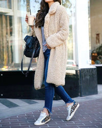 Damen Lang Fleece Jacke | Winter in Weiß