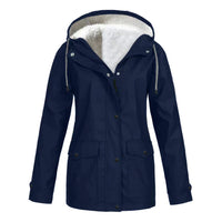 Regenjacke Damen Warm Gefüttert | Winddicht & Elegant in Blau