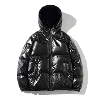 Herren Winterjacke Winddicht | Pufferjacke für Outdoor in Schwarz mit Kapuze