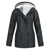 Regenjacke Damen Warm Gefüttert | Winddicht & Elegant in Schwarz