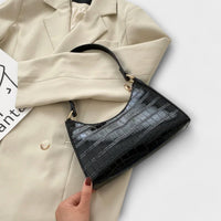 Brava - Glänzende Ledertasche in Schwarz