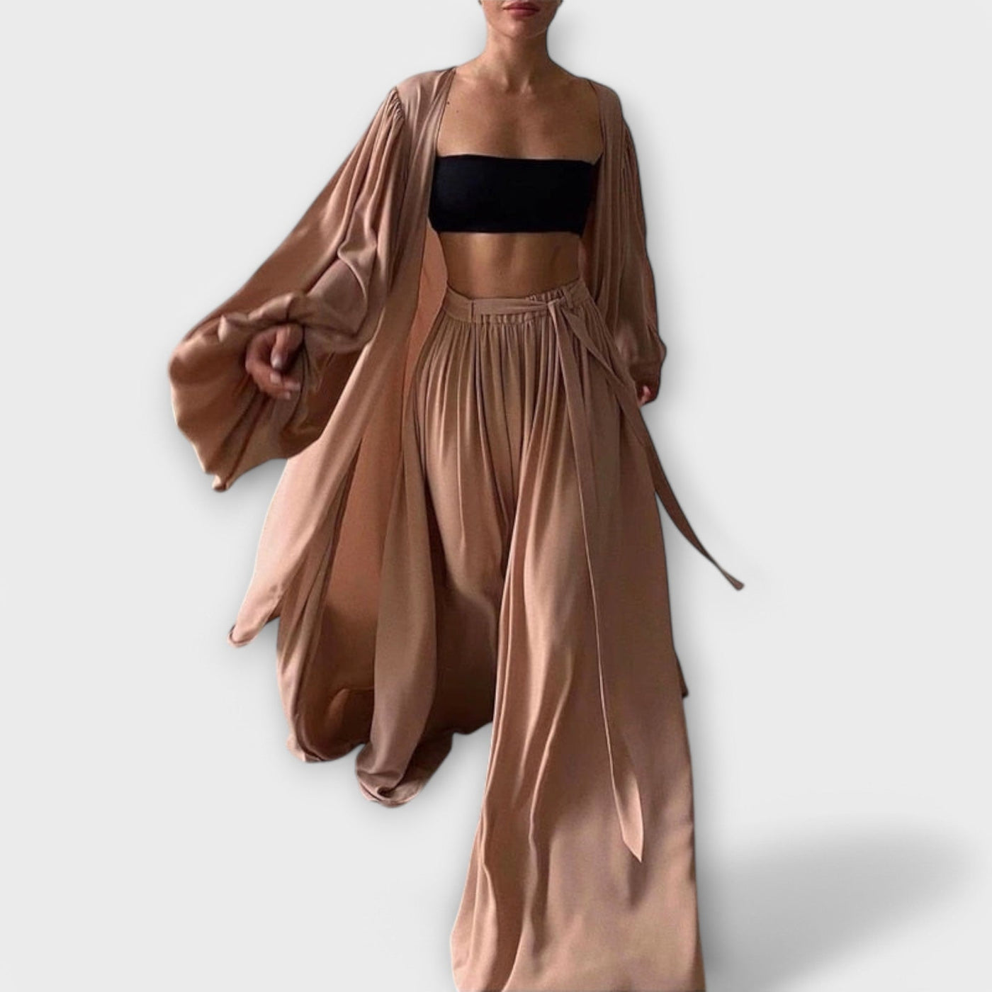 Lumara – Dreiteiliges Loungewear-Set mit Kimono