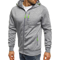 Sportliche Herren Strickjacke Mit Kapuze | Reißverschluss & Taschen in Grau