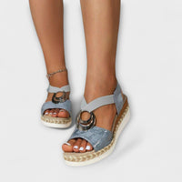 Orthopädische Komfort Damen Sandalen in Blau