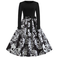 Gothic Karikatur Druck Halloween Kostum | Midi in Schwarz 12