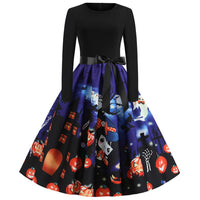 Gothic Karikatur Druck Halloween Kostum | Midi in Schwarz 10