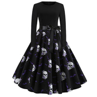 Gothic Karikatur Druck Halloween Kostum | Midi in Schwarz 15