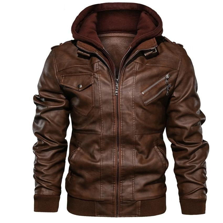 Herren-Motorradjacke aus Kunstleder – Dane