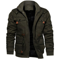 Winterjacke Herren Outdoor Warm | Pufferjacke Vielseitig in Grün