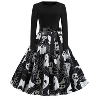 Gothic Karikatur Druck Halloween Kostum | Midi in Schwarz 3