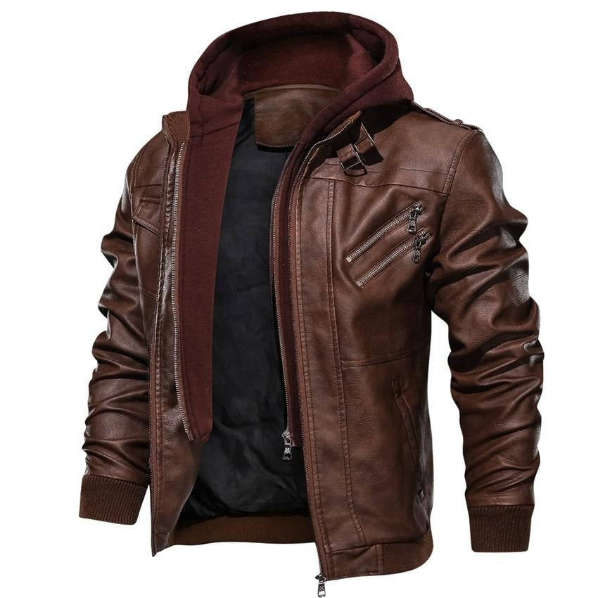 Herren-Motorradjacke aus Kunstleder – Dane