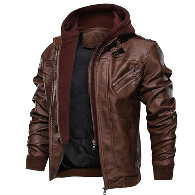 Herren-Motorradjacke aus Kunstleder – Dane