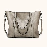 Klara | Luxuriöse Lederhandtasche in Grau