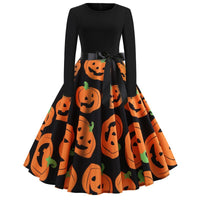 Gothic Karikatur Druck Halloween Kostum | Midi in Schwarz 14