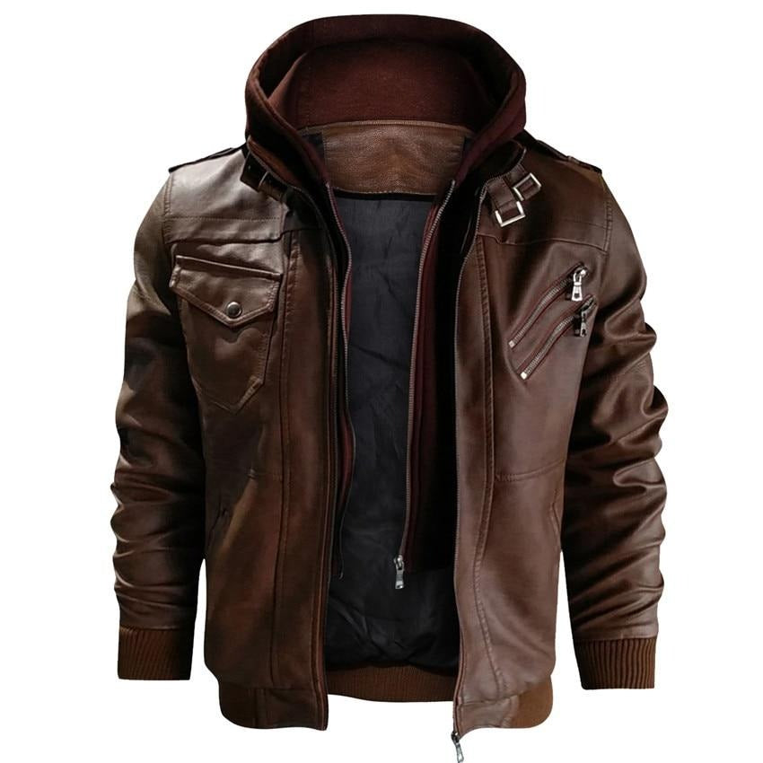 Herren-Motorradjacke aus Kunstleder – Dane