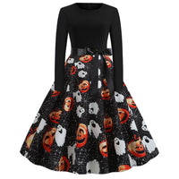 Gothic Karikatur Druck Halloween Kostum | Midi in Schwarz 7