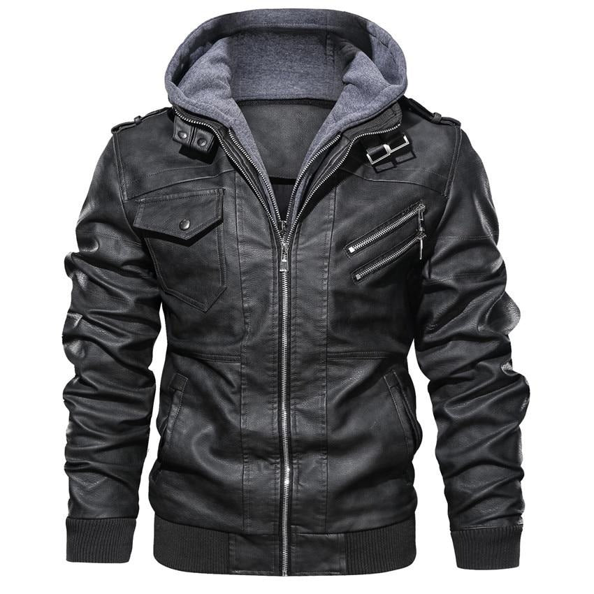Herren-Motorradjacke aus Kunstleder – Dane
