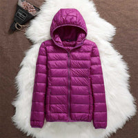 Pufferjacke mit Kapuze - Hyda in Lebhaftes Rosarot