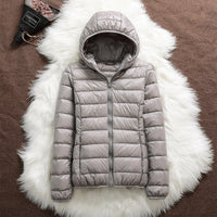 Pufferjacke mit Kapuze - Hyda in Hellgrau