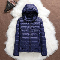 Pufferjacke mit Kapuze - Hyda in Marineblau
