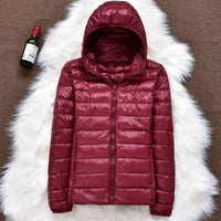 Pufferjacke mit Kapuze - Hyda in Burgunderrot