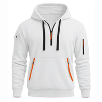 Halfzip Hoodie für Herren – entspannter und stylischer Freizeitpullover in Weiß