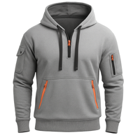 Halfzip Hoodie für Herren – entspannter und stylischer Freizeitpullover in Hellgrau