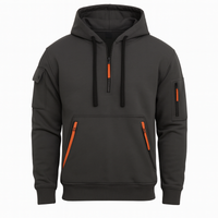 Halfzip Hoodie für Herren – entspannter und stylischer Freizeitpullover in Dunkelgrau