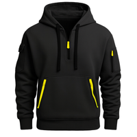 Halfzip Hoodie für Herren – entspannter und stylischer Freizeitpullover in Schwarz