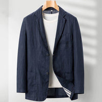 Riku Leinenjacke in Marineblau