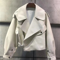 Stylische Lederjacke für Frauen - Evi in Beige