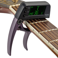 2-in-1 Gitarre Capo & Tuner – TuneGrip in Mattschwarz