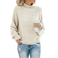 Kuscheliger Damen Strickpullover – Lockerer Rollkragenpullover für Herbst und Winter, ideal für lässige Freizeitlooks in Weiß