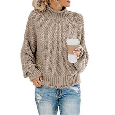 Kuscheliger Damen Strickpullover – Lockerer Rollkragenpullover für Herbst und Winter, ideal für lässige Freizeitlooks