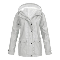 Regenjacke Damen Warm Gefüttert | Winddicht & Elegant in Silber