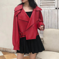 Stylische Lederjacke für Frauen - Evi in Rot