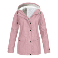 Regenjacke Damen Warm Gefüttert | Winddicht & Elegant in Rosa