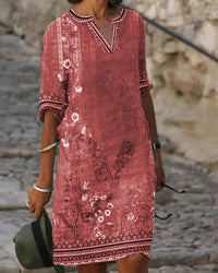 Zara | Minikleid mit Retro Blumenmuster in Rot