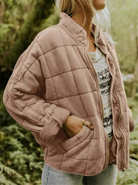 Übergroße Dicke Damenjacke - Modische und Bequeme Oberbekleidung in Khaki